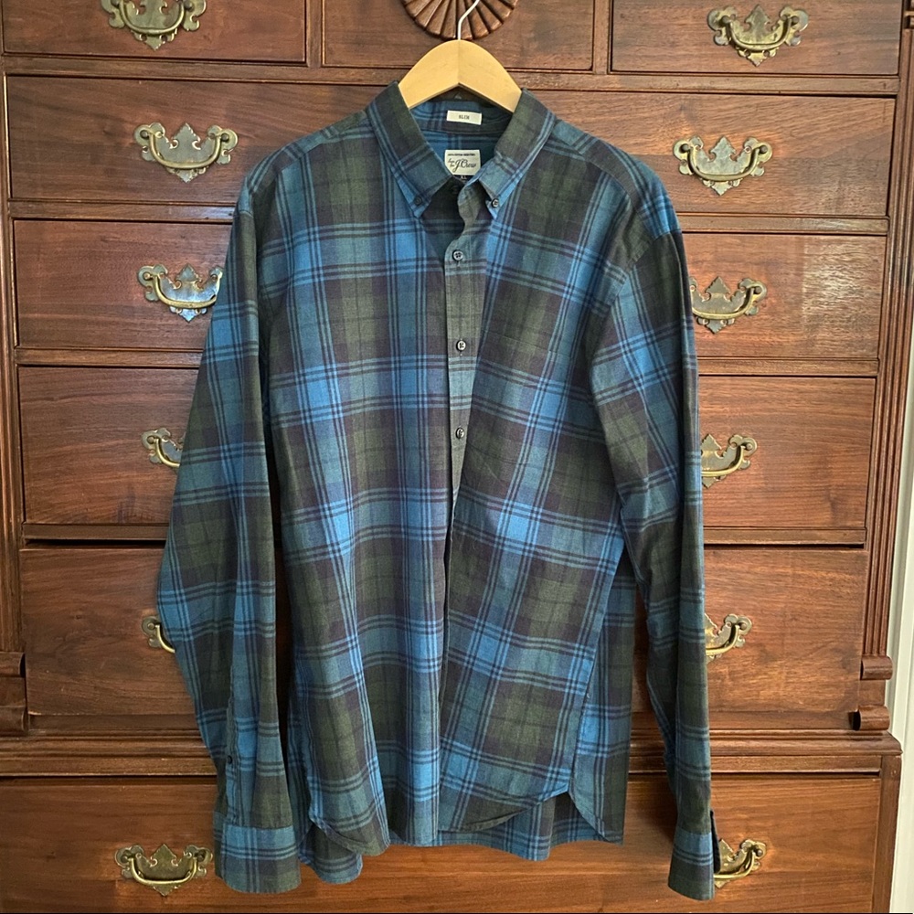 {j.crew} Mens Plaid Slim Fit Button Down Shirt
